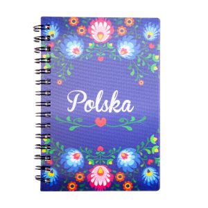 Carnet de notes bleu à fleurs