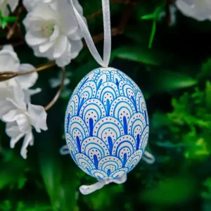 Oeuf de Pâques – Blanc et bleu