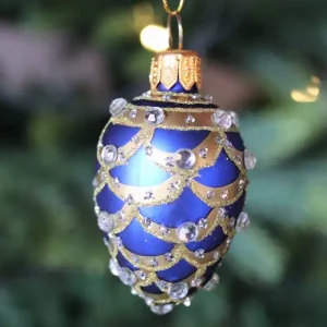 Oeufs – Mini oeuf – pomme de pin bleu marine