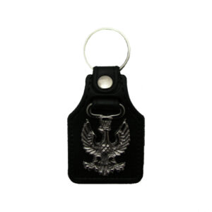 Image d'un porte-clé en métal représentant l'aigle polonais avec des détails finement sculptés, symbole de fierté nationale et d'héritage culturel.