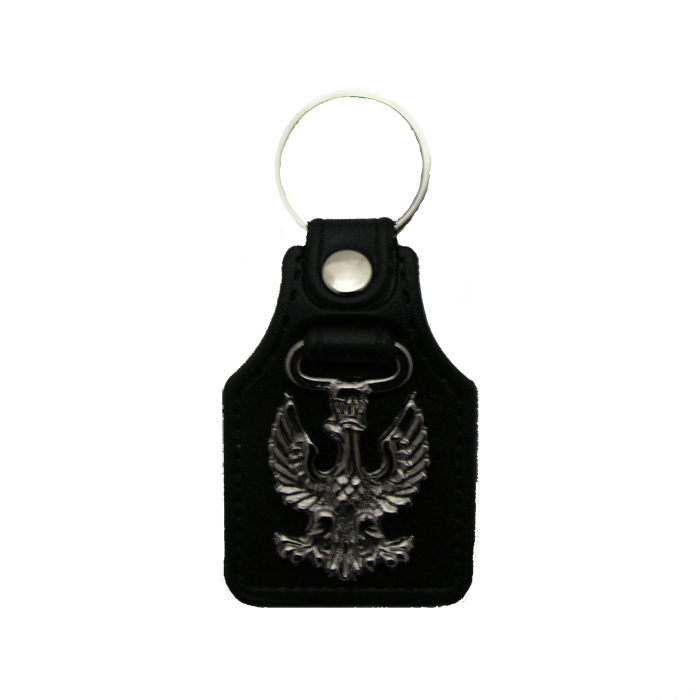 Image d'un porte-clé en métal représentant l'aigle polonais avec des détails finement sculptés, symbole de fierté nationale et d'héritage culturel.