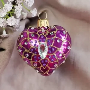 Coeur violet avec cristal