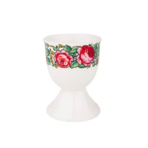 Coquetier en céramique à motifs floraux des Highlands, lavable au lave-vaisselle et compatible avec le micro-ondes.