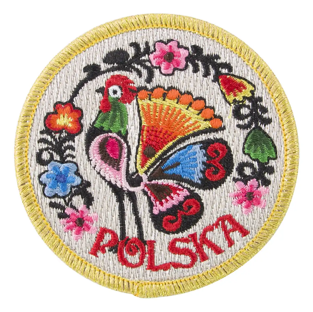 Patch brodé folklorique : un hommage à la tradition et à la culture.