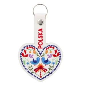 Pendentif brodé cœur avec motifs polonais : une déclaration d'amour élégante et culturelle
